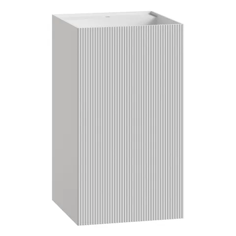 Раковина напольная ArmadiArt Cube Corian 480*480*850 Calacatta, белый матовый