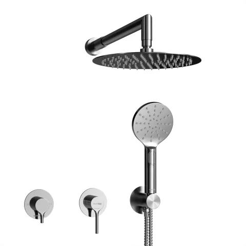 Встраиваемый комплект для душа с верхней насадкой и л WasserKRAFT Rhein 9951.99DVR2.349.121.444.100.347BN, никель