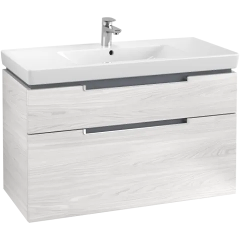 Тумба под раковину Villeroy & Boch Subway 2.0, 2 выдвижных ящика, 987 x 590 x 449 мм, White Wood