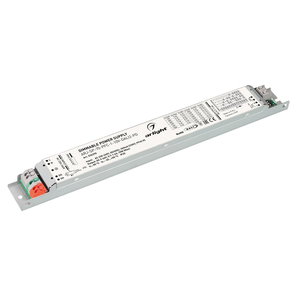 Блок питания Arlight ARJ-SP-70-PFC-1-10V-DALI2-PD (70W, 9-66V, 0.7-1.4A)