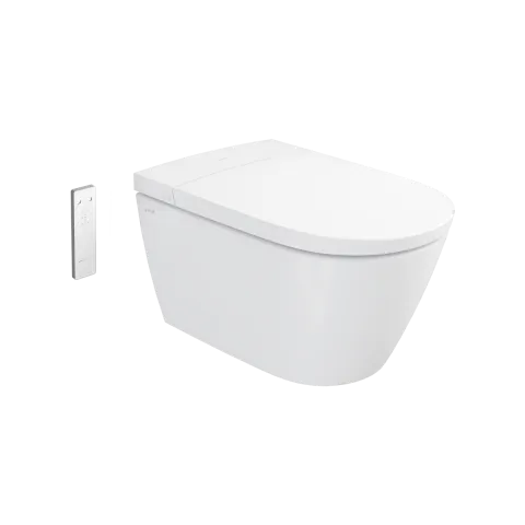 Умный унитаз VitrA V-Care 3 Base подвесной, смыв торнадо, управление из приложения, с пульта, персональные настройки через приложение, белый глянцевый
