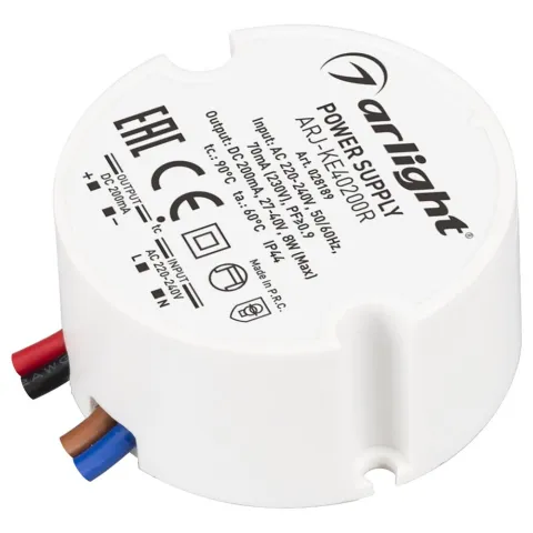 Блок питания Arlight ARJ-KE40200R (8W, 200mA, PFC)
