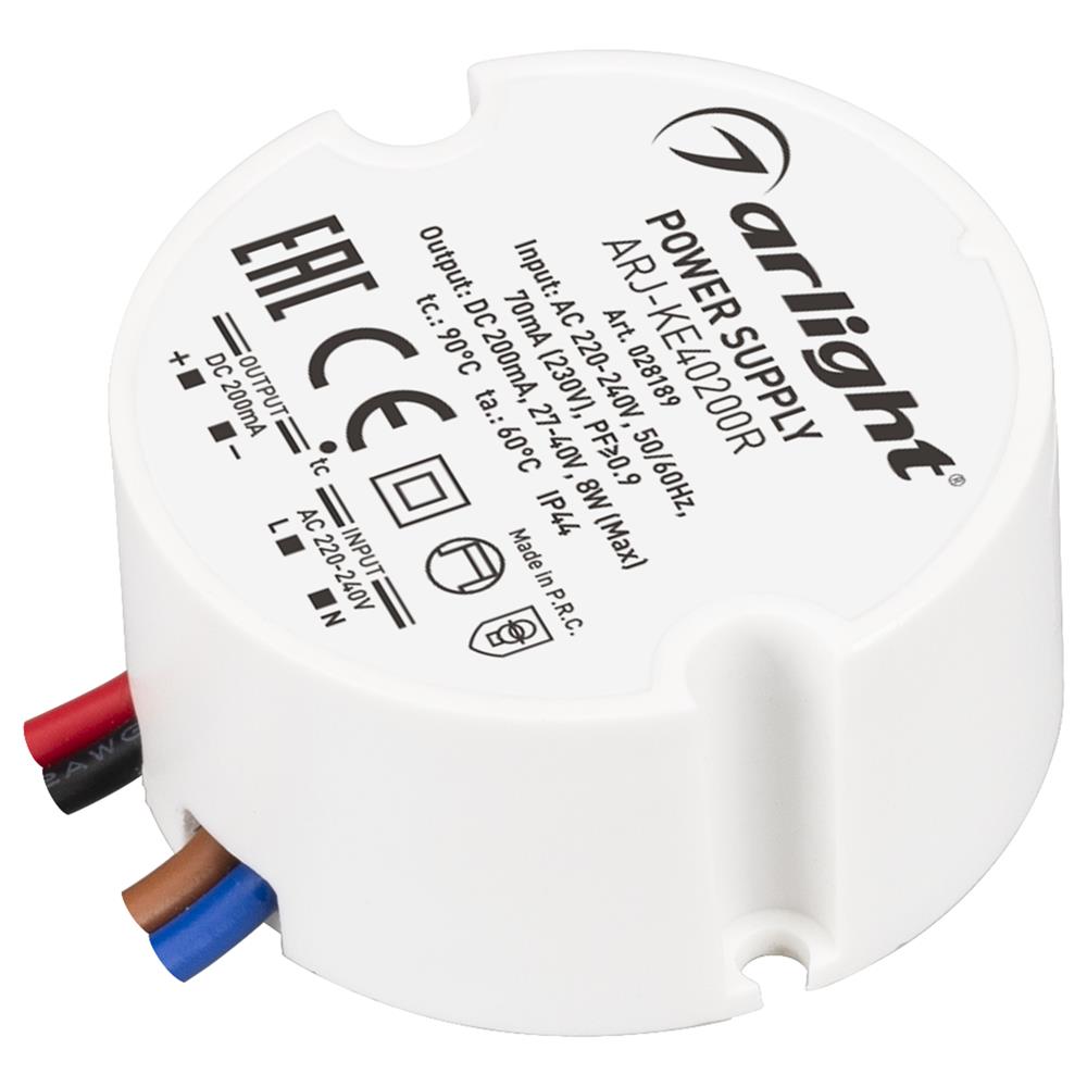 Блок питания Arlight ARJ-KE40200R (8W, 200mA, PFC)
