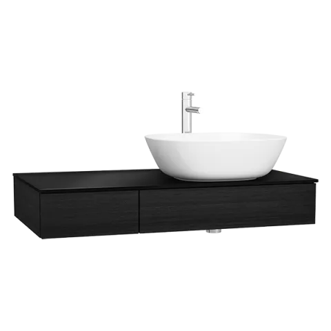 Модуль VitrA 90 см под раковину с ящиками, правосторонний, черный дуб