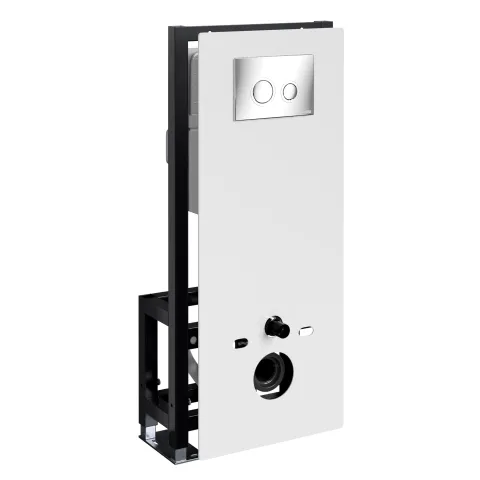Система инсталляции для унитазов WasserKRAFT Glan 66TLT.010.ME.WH, кнопка CH01, хром