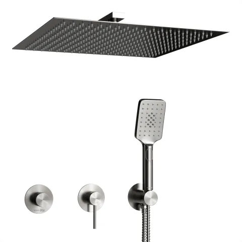Встраиваемый комплект для душа с верхней насадкой WasserKRAFT Muritz 9851.98DVR2.350.363.444.100.345BN, никель