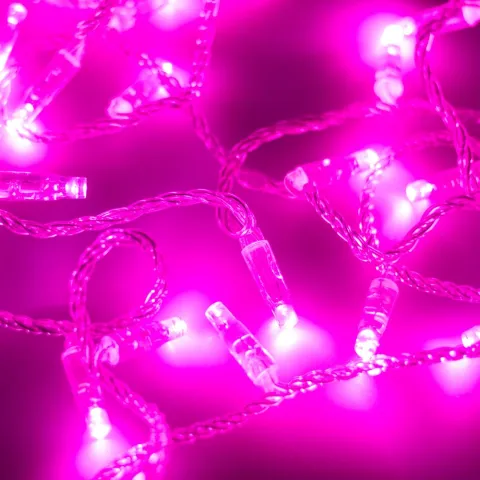 Светодиодная гирлянда Ardecoled ARD-STRING-CLASSIC-10000-CLEAR-100LED-FLASH PINK (230V, 7W)