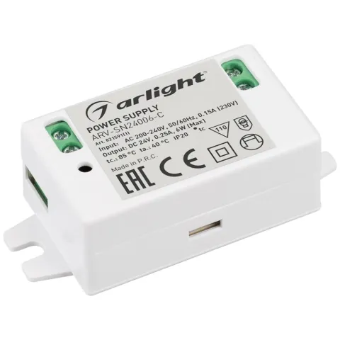 Блок питания Arlight ARV-SN24006-C (24V, 0.25A, 6W)