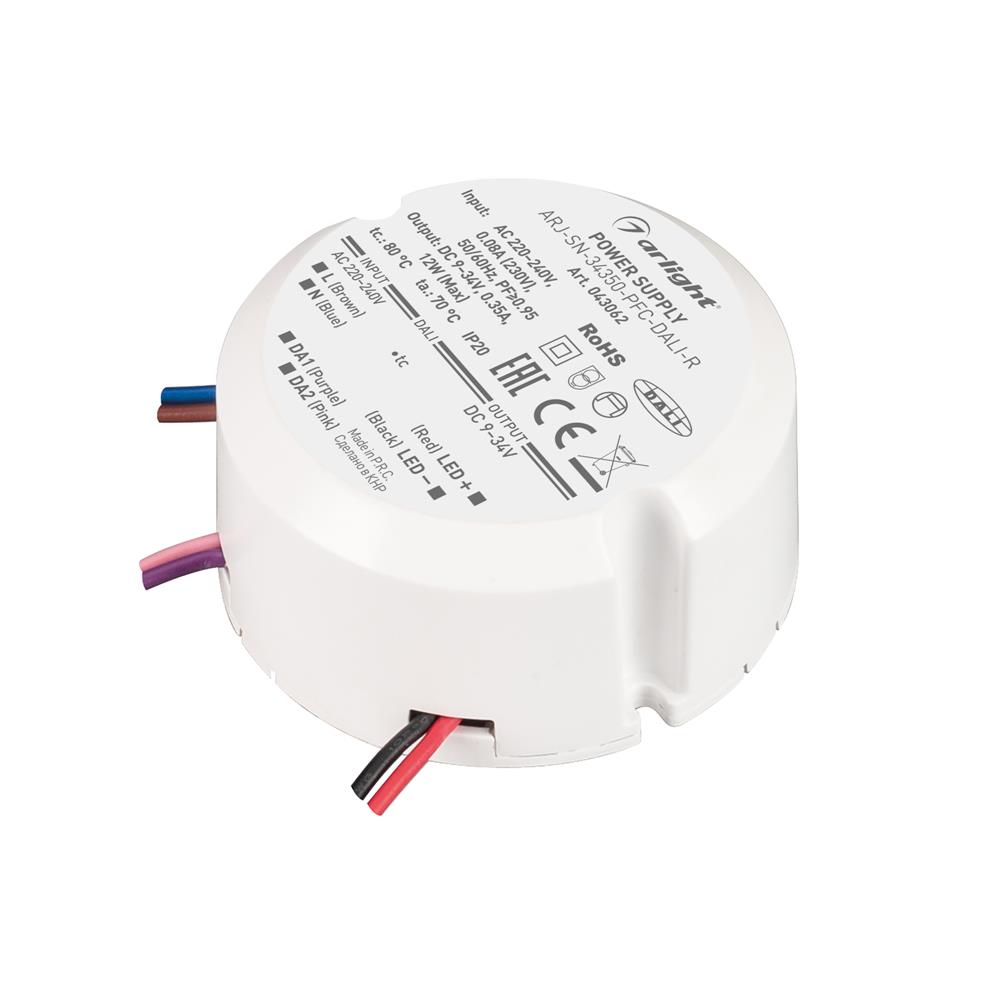 Блок питания Arlight ARJ-SN-34350-PFC-DALI-R (12W, 9-34V, 0.35A)
