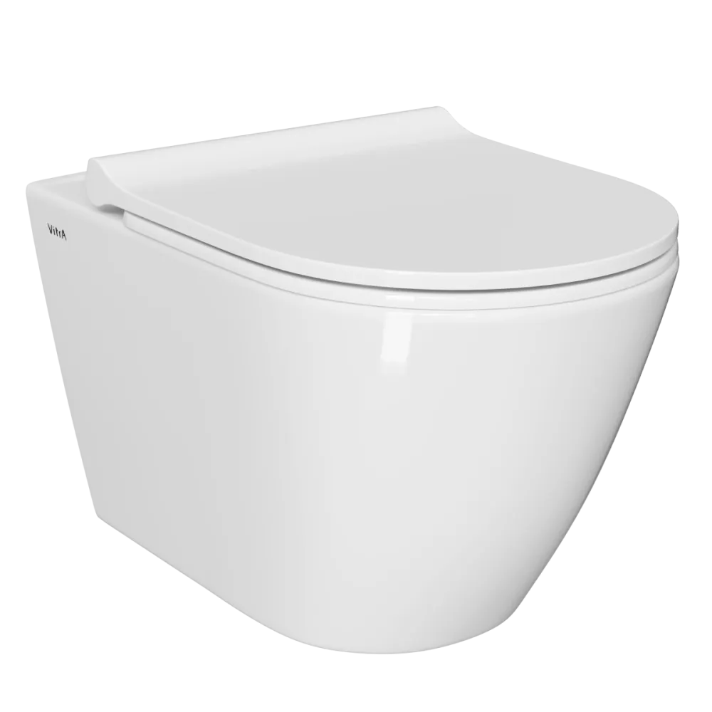 Подвесной унитаз VitrA Sanibelle безободковый SmoothFlush белый санитарный фарфор антибактериальное покрытие Hygiene, белый