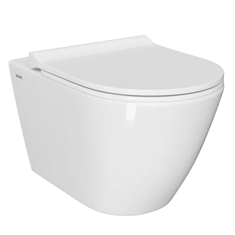 Подвесной унитаз VitrA Sanibelle безободковый SmoothFlush белый санитарный фарфор антибактериальное покрытие Hygiene, белый