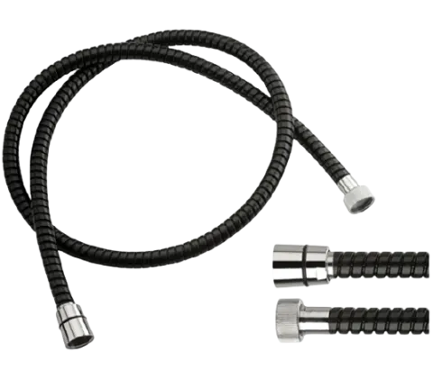 Шланг для душа Spyroflex из PVC конусная гайка 150см Remer 334CNNE150, чёрный матовый