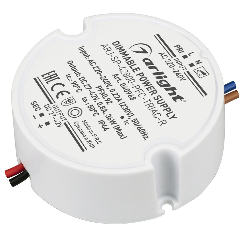 Блок питания Arlight ARJ-SP-42800-PFC-TRIAC-R (36W, 27-42V, 800mA)