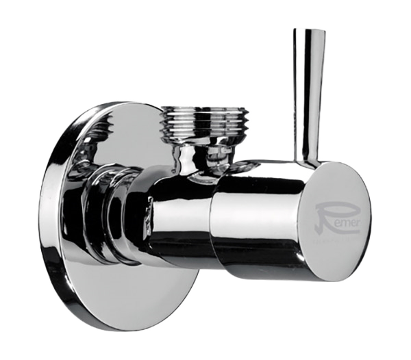 Кран угловой для подключения смесителей 1/2х10 Remer 128L1210, хром