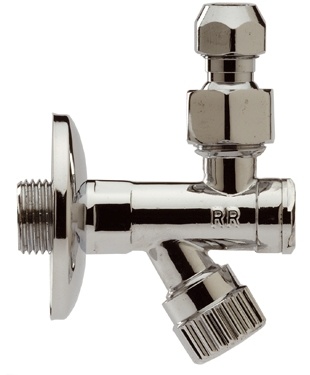 Кран угловой шаровый с фильтром 1/2"×10 мм Remer 120SN1210