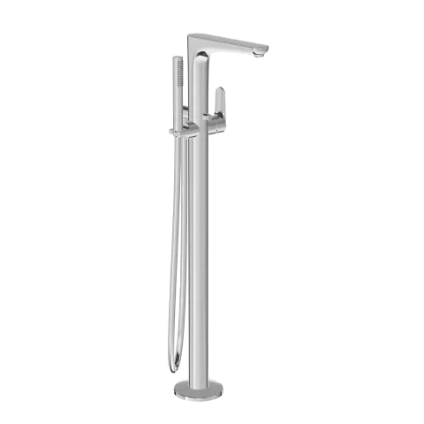 Смеситель для ванны VitrA Root Round, напольный, с ручным душем, хром