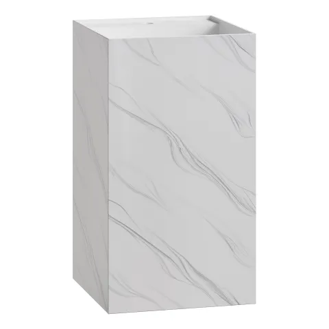 Раковина напольная ArmadiArt Cube Corian 480*480*850 Calacatta