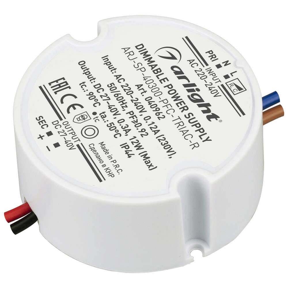Блок питания Arlight ARJ-SP-40300-PFC-TRIAC-R (12W, 27-40V, 300mA)