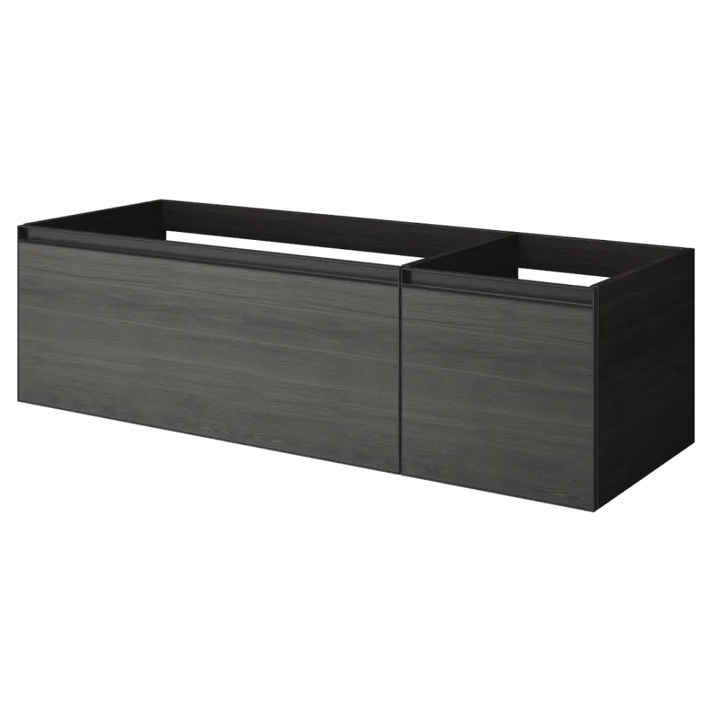 Тумба ArmadiArt QUATRO 2 140см (100+40) OAK ANTHRACITE профиль ANTHRACITE