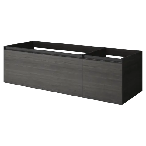 Тумба ArmadiArt QUATRO 2 140см (100+40) OAK ANTHRACITE профиль ANTHRACITE