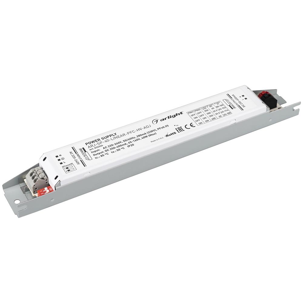 Блок питания Arlight ARJ-SP-40-LINEAR-PFC-HV-ADJ (40W, 250-400mA)