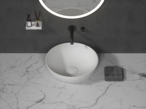 Раковина накладная Ø39 см ArmadiArt Corian Slim