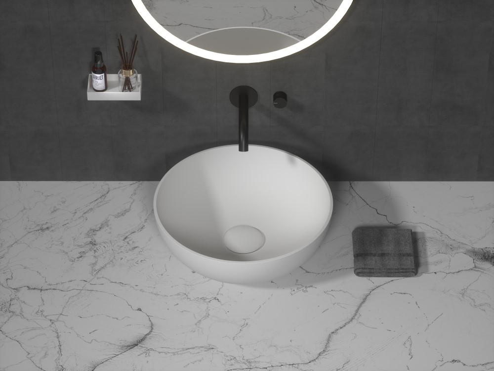 Раковина накладная Ø39 см ArmadiArt Corian Slim