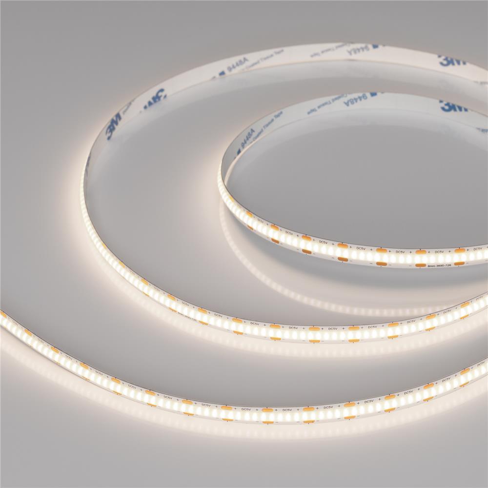 Светодиодная лента Arlight COB-X360-8mm 5V Day4000 (5 W/m, IP20, CSP, 5m)
