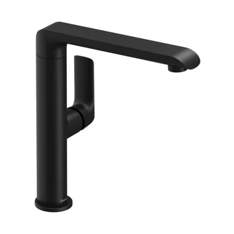 Смеситель для умывальника без донного клапана с поворотным изливом RAVAK Flat black FL 016.20