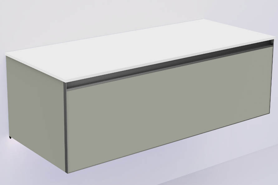 Тумба ArmadiArt QUATRO 1 120CM LUNA профиль ANTHRACITE + внутр. подсв