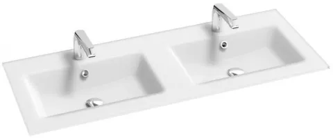 Стеклянная двойная раковина Jacob Delafon Sherwood 120x46.5 см, матовый белый, матовое стекло