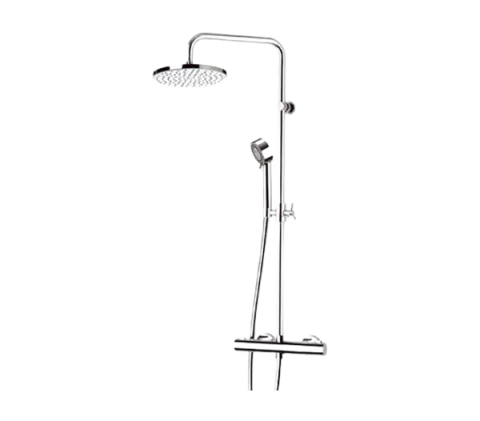 Душевая система для душа термостатическая, верхний душ ABS 20см Remer EQ37330FG, хром