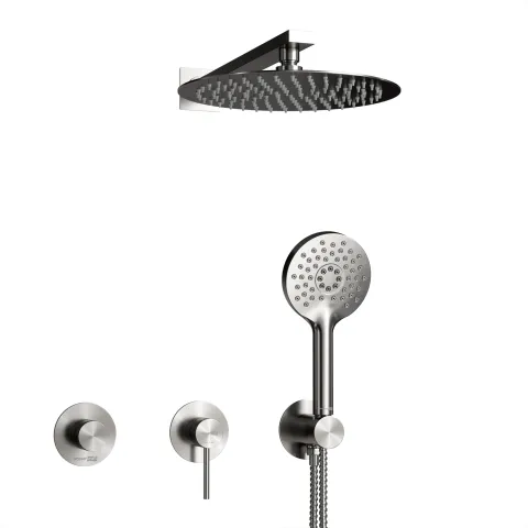 Встраиваемый комплект для душа с верхней насадкой WasserKRAFT Muritz 9851.98DVR2.350.121.444.100.357BN, никель