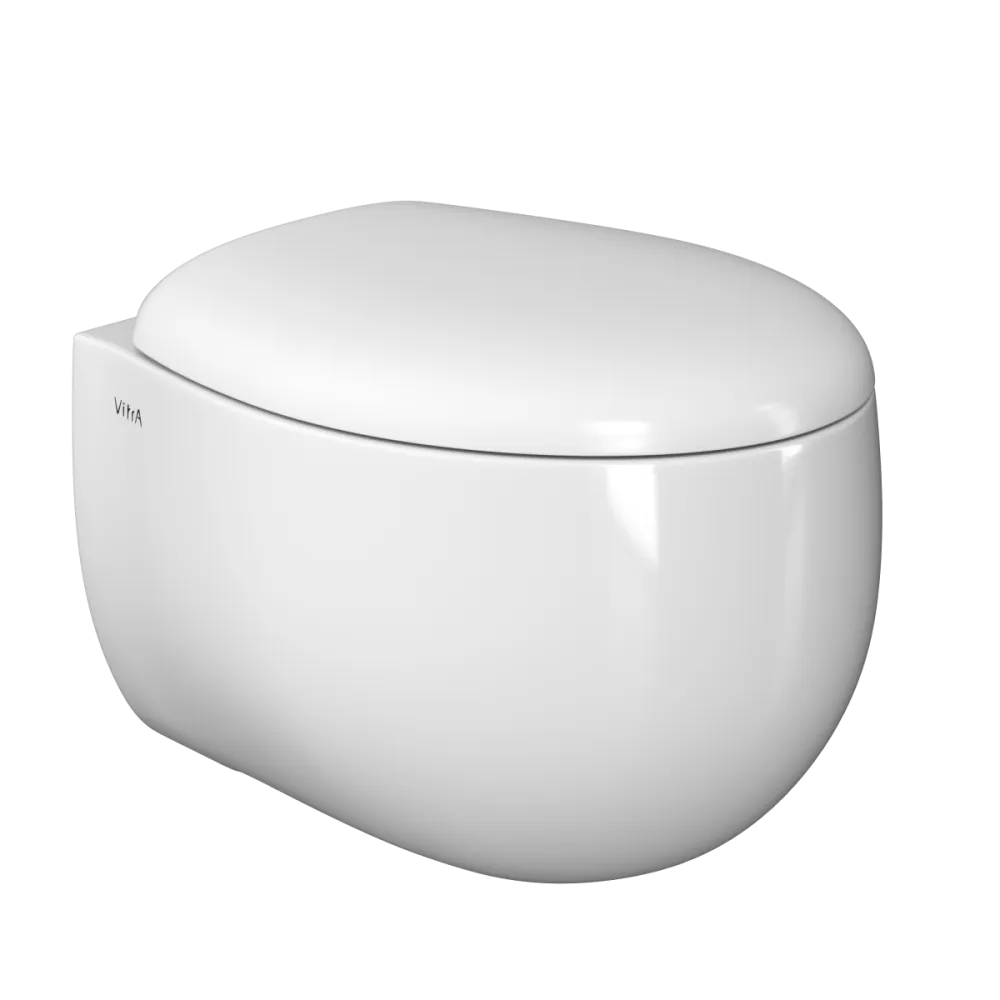 Подвесной унитаз VitrA Memoria, безободковый, Rim-ex, белый, санитарный фарфор, антибактериальное покрытие Hygiene + Clean, белый глянцевый