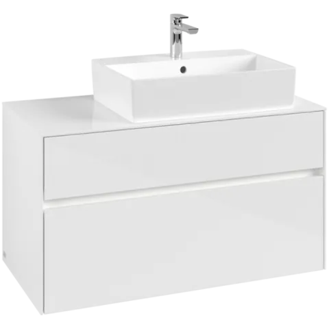 Тумба под раковину Villeroy & Boch Collaro, с подсветкой, 2 выдвижных ящика, 1000 x 548 x 500 мм, Glossy White