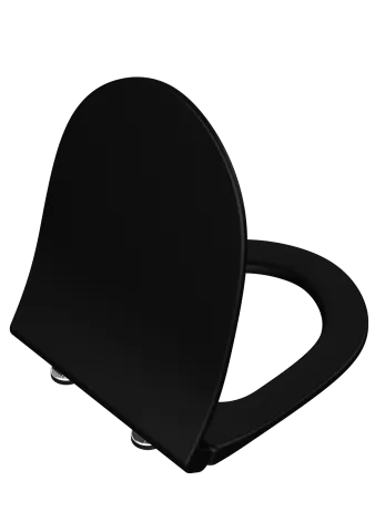 Сиденье для унитаза VitrA Sento, круглое матовое черное дюропласт, с микролифтом