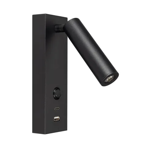 Светильник Arlight SP-BED-CHARGE-S60x125-3W Warm3000 (BK, 20 deg, 230V, USB-A, USB-C)