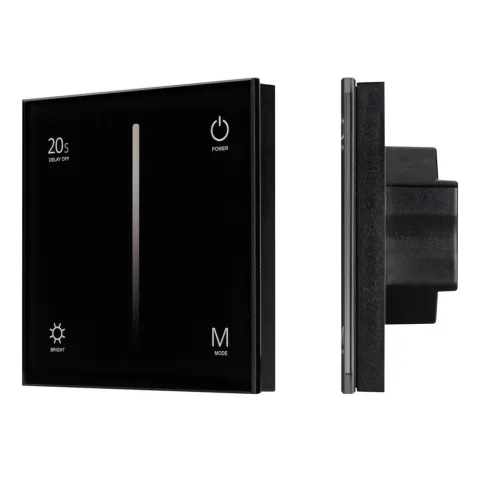 Панель Arlight SMART-P6-DIM-G-IN Black (12-24V, 4x3A, Sens, 2.4G)