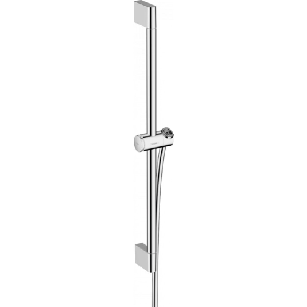 Душевая штанга Hansgrohe Unica 65 см со слайдером с кнопкой и шлангом, хром