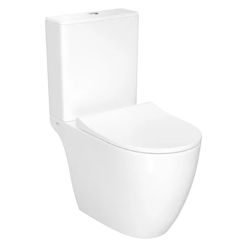 Унитаз-компакт напольный VitrA Sento, с сиденьем микролифт, белый, санитарный фарфор, антибактериальное покрытие Hygiene, белый