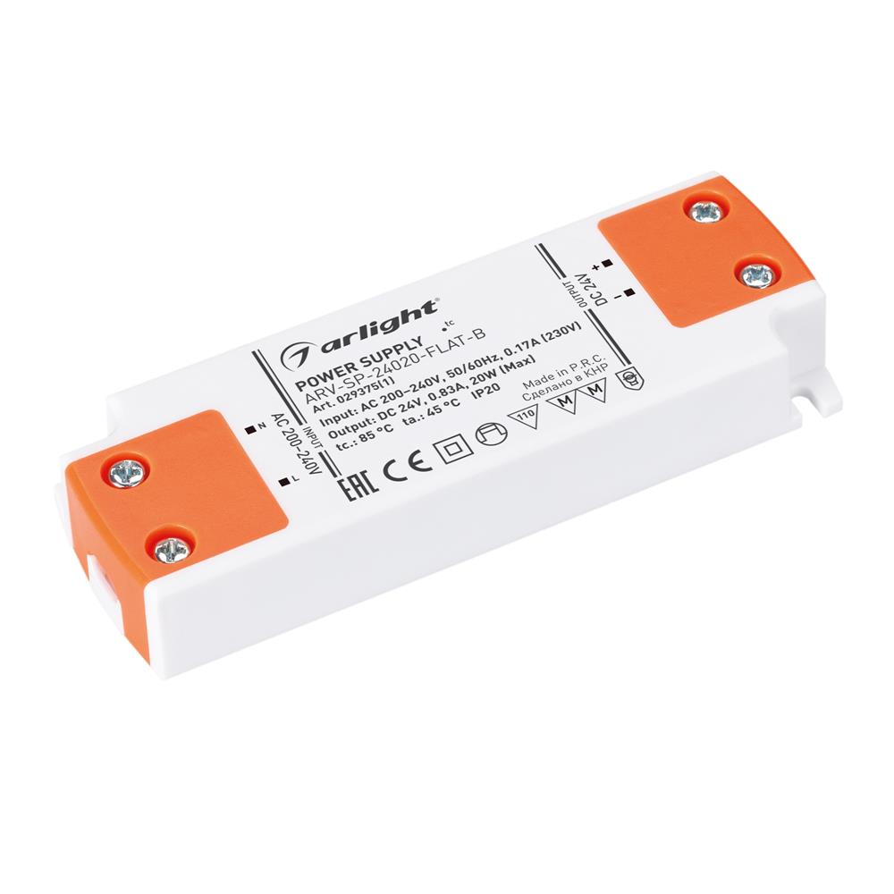 Блок питания Arlight ARV-SP-24020-FLAT-B (24V, 0.83A, 20W)