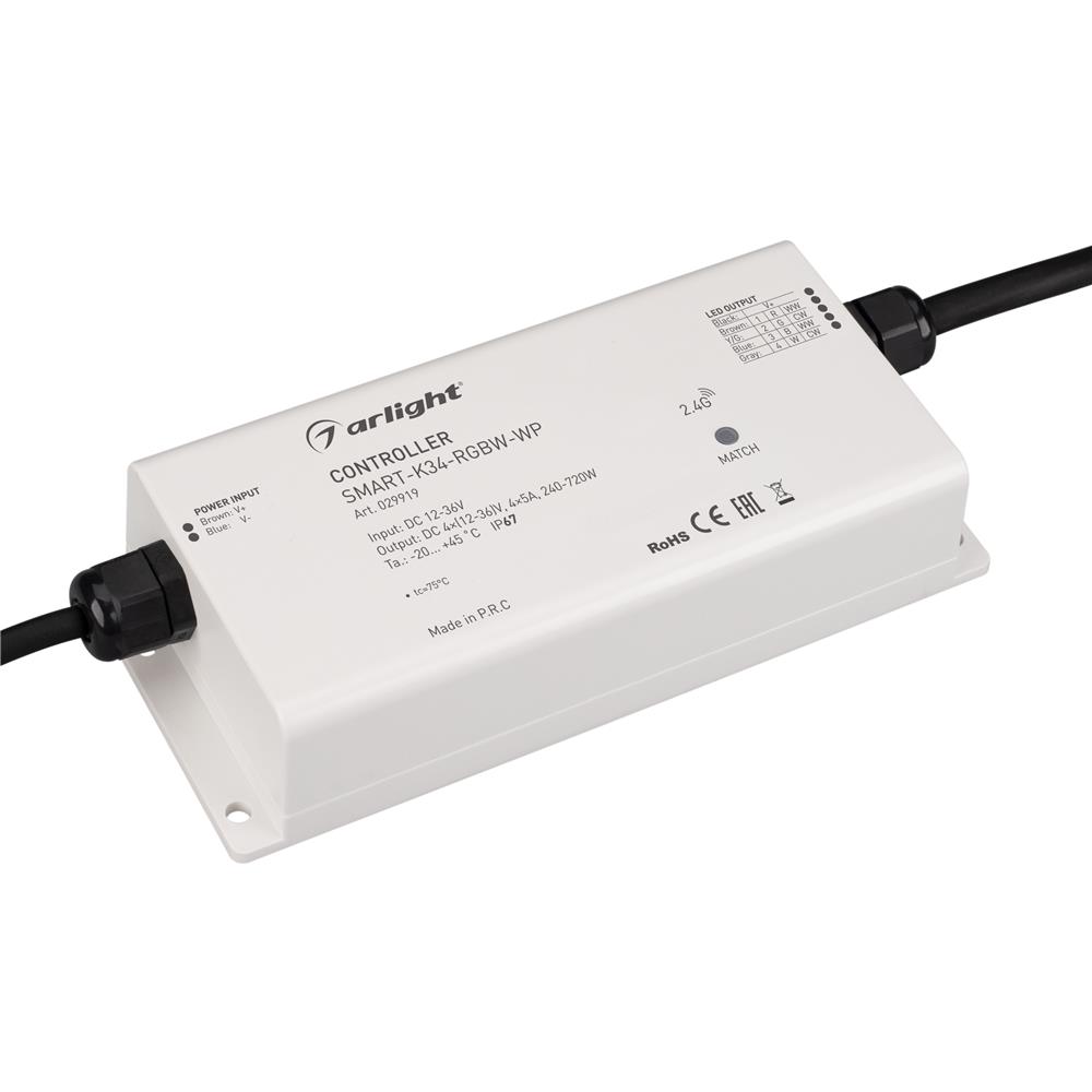 Контроллер Arlight SMART-K34-RGBW-WP (12-36V, 4x5A, 2.4G)