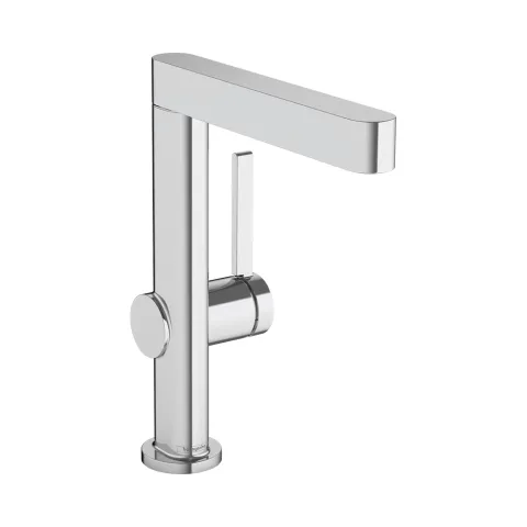 Смеситель для раковины однорычажный Hansgrohe Finoris 230 с поворотным изливом со сливным клапаном Push-Open, хром