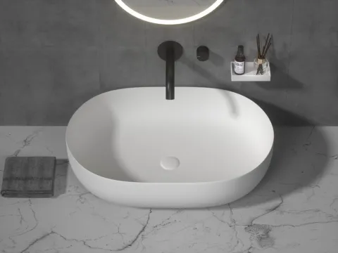 Раковина накладная 50 см ArmadiArt Corian Slim