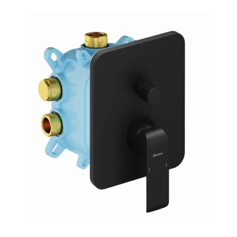 Смеситель настенный с переключателем RAVAK Flat black FL 065.20 для R-box Vari