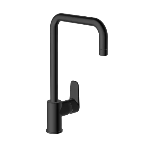 Смеситель для кухни VitrA Flow Soft, с поворотным изливом, однорычажный, чёрный матовый