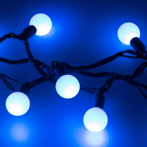 Светодиодная гирлянда Ardecoled ARD-BALL-CLASSIC-D23-10000-BLACK-80LED BLUE (230V, 3.5W)
