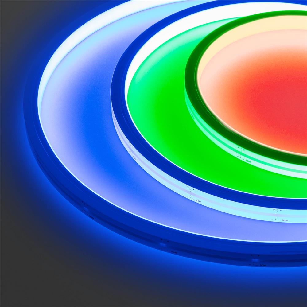 Светодиодная лента герметичная Arlight MOONLIGHT-TOP-B84-13x12mm 24V RGB (12 W/m, IP67, 5m, wire x2)