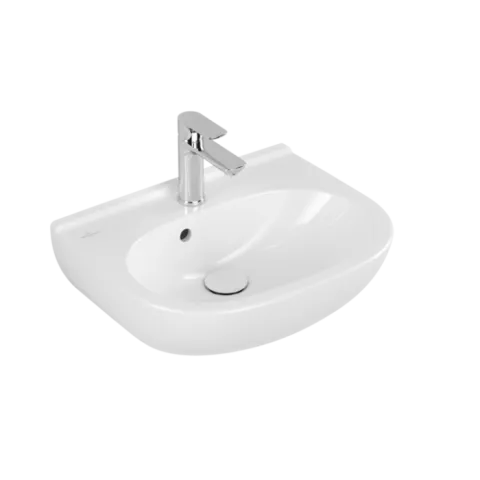 Раковина компактная Villeroy & Boch O.novo, 500 x 400 x 180 мм, с переливом, нешлифованный, альпийский белый