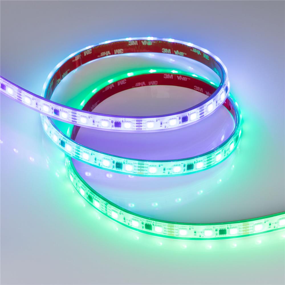 Светодиодная лента герметичная Arlight SPI-PFS-B60-12mm 12V RGB-PX3-BPT (12 W/m, IP68, 5060, 5m)